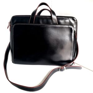 Lodis Audrey Slim leather black briefcase laptop